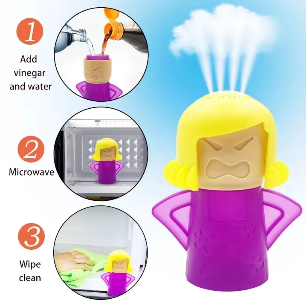 Angry Mama Microwave Steam Cleaner 🫧- Effortlessly Eliminate Grease, Odors, and Grime! 🦠